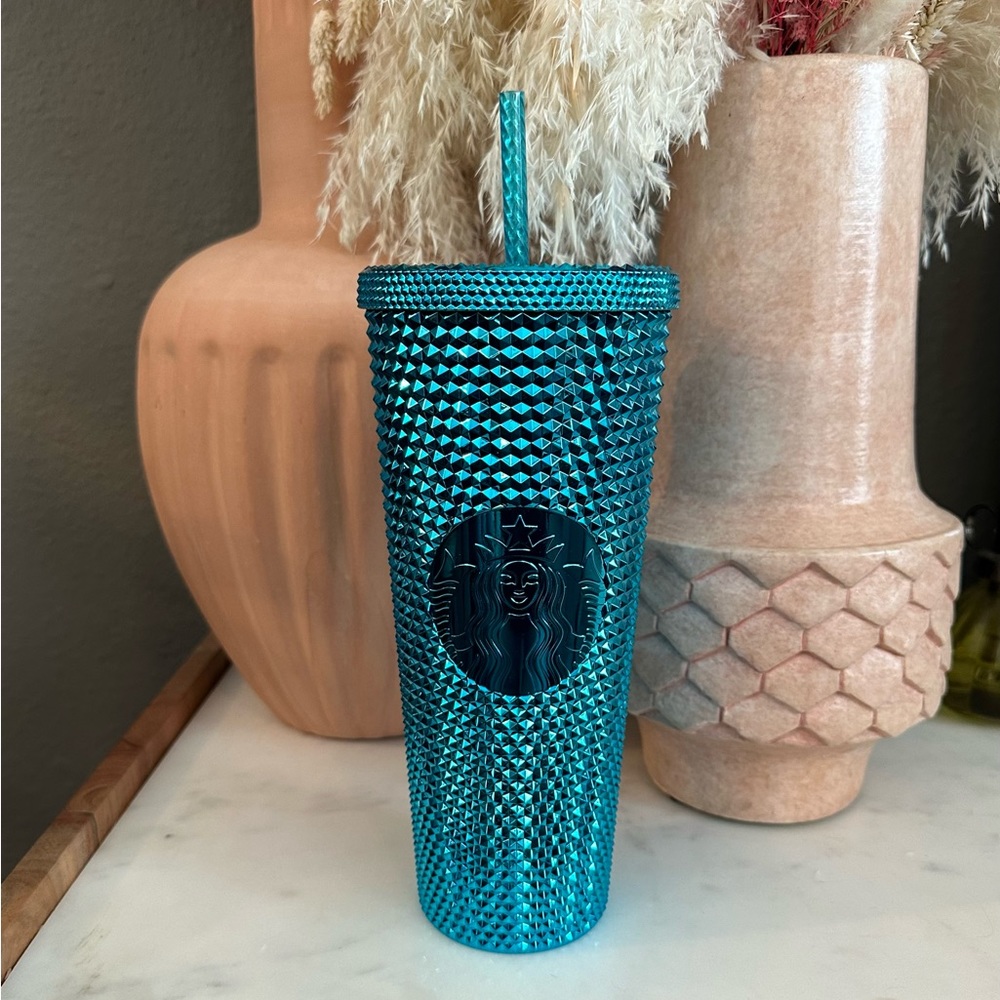 Starbucks Metallic Blue Chrome Studded Cold Cup (24 fl oz)
